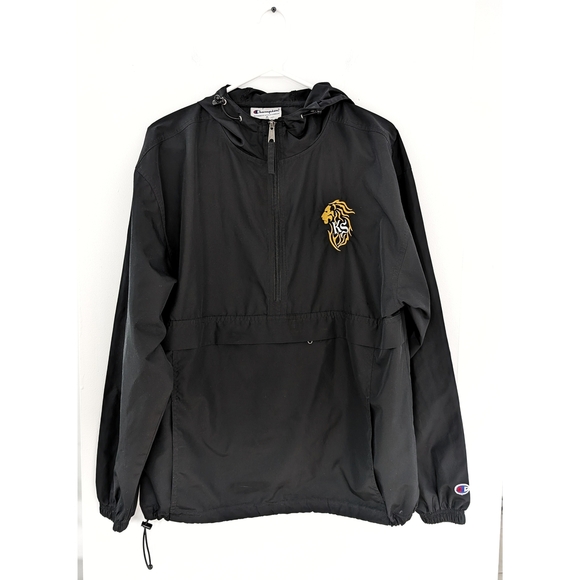 Champion Black Windbreaker with Gold Lion Logo - Picture 1 of 8